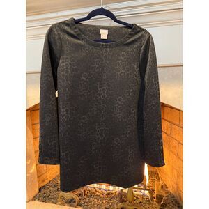 Chico's black top with animal print size medium